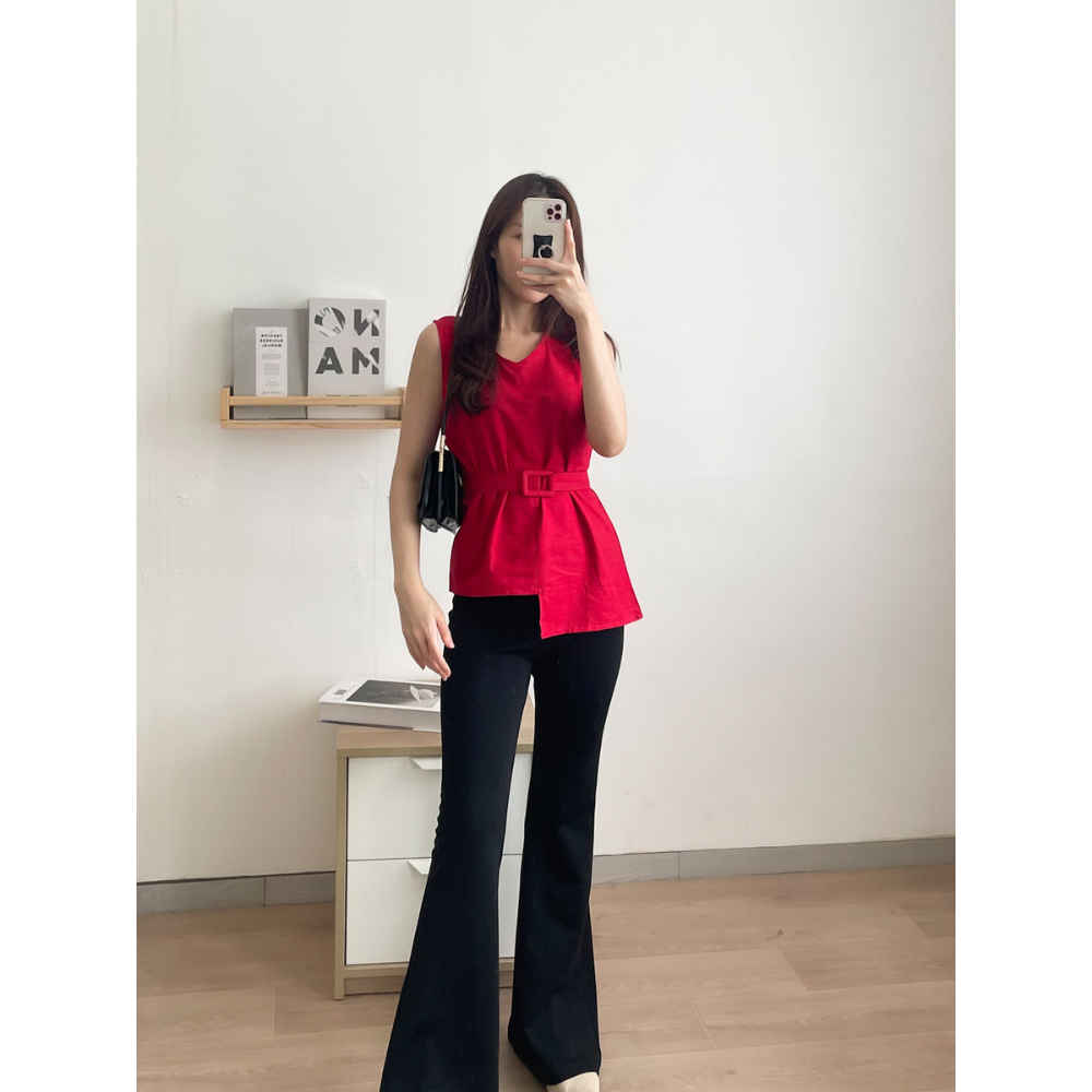 Kadaka T-0191 Top Linen Korea With Belt