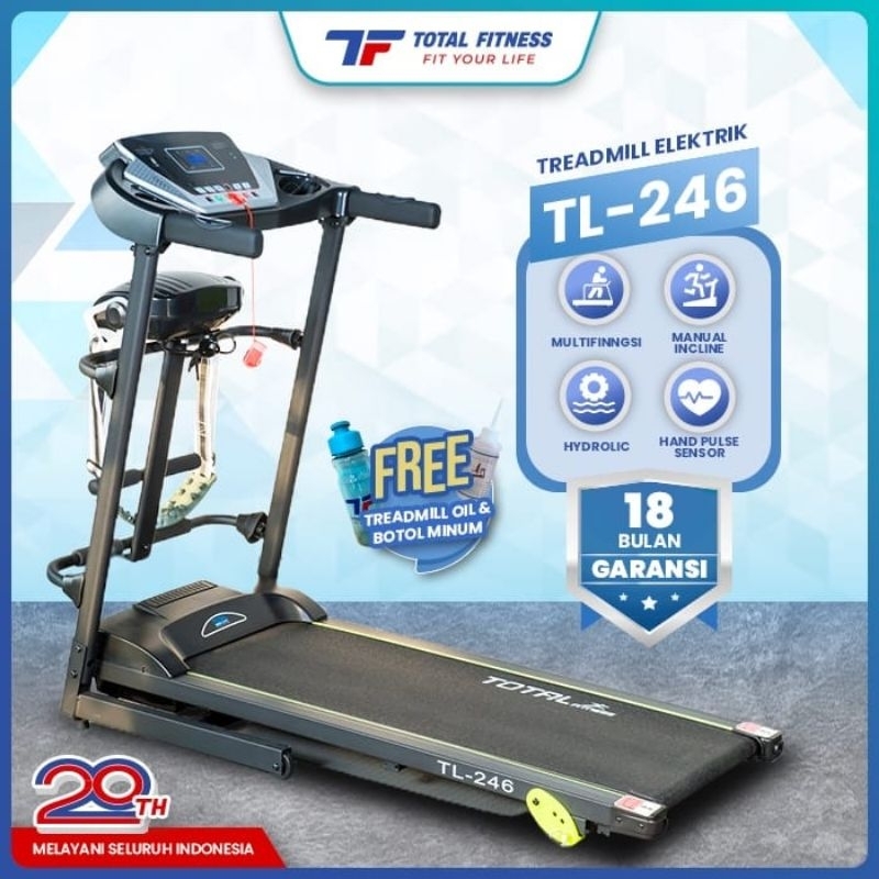 Treadmill Elektrik TL 246 Total Fitnes Alat Fitness Listrik Treadmil