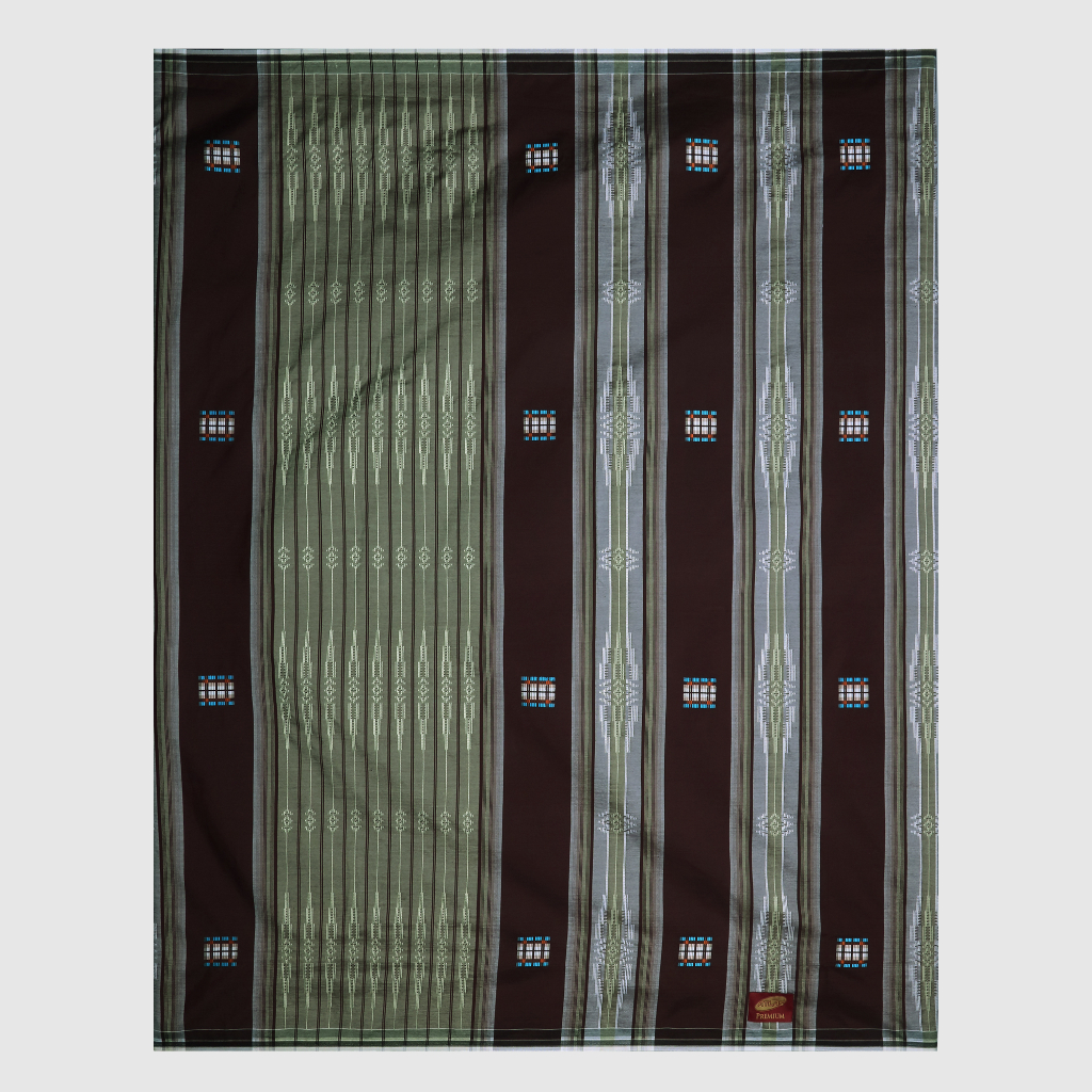 Sarung ATLAS Premium 770 Songket Coklat Abu 03