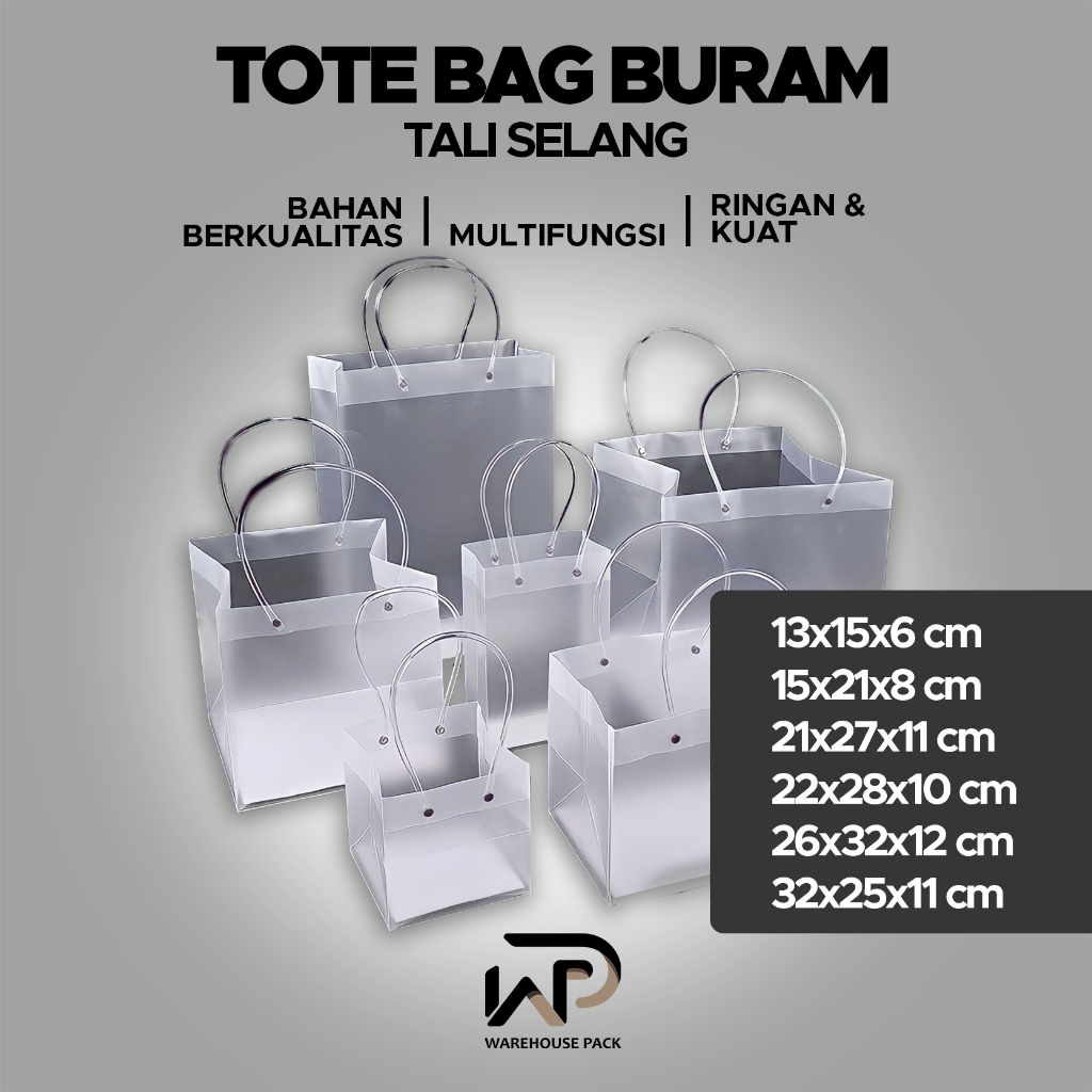 

Totebag Buram Tali Selang | Paper Bag Souvenir PVC | Goodie Bag Hampers | Goodie Bag Doff Transparant