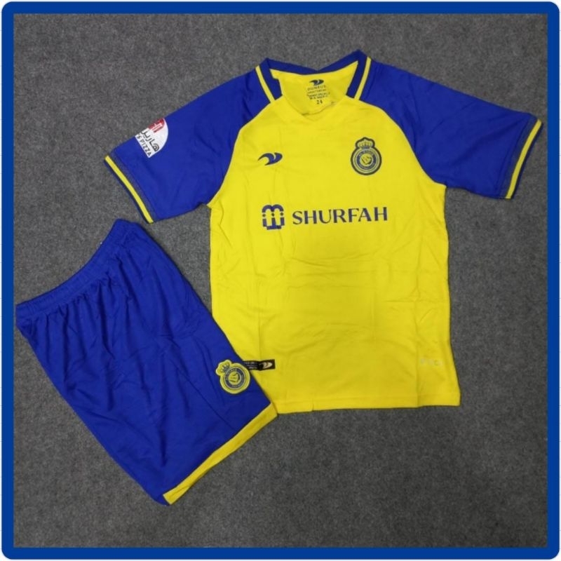 Setelan Anak Bola Al Nassr / Jersey Kids G O AlNassr / Kids Set Al Nassr / Kaos Bola Junior / Baju Celana Sepakbola Anak