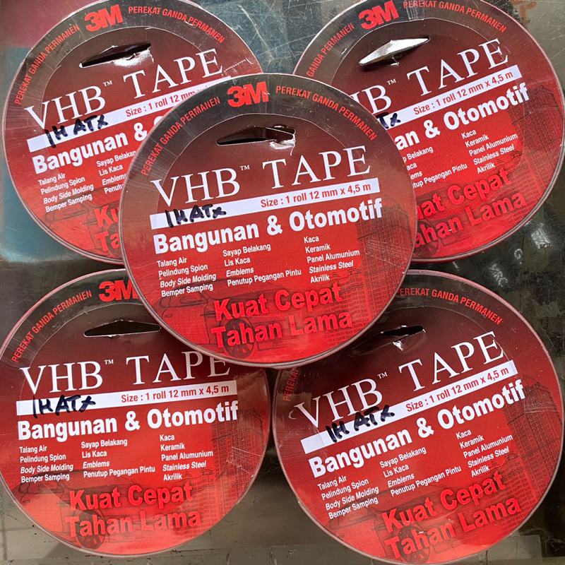 Double tape 3M merah kecil tipis