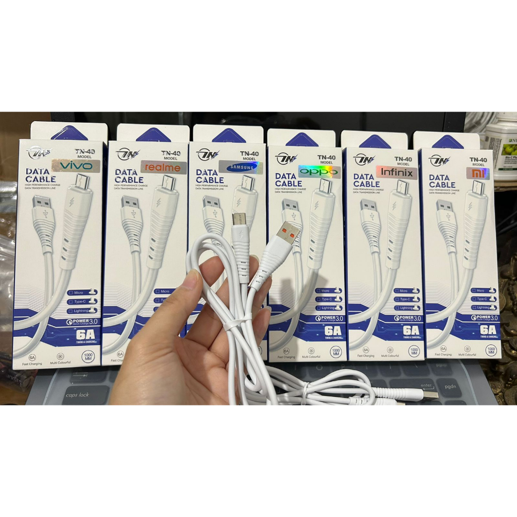 Kabel Charge Super Cepat Charger Kabel Data 6A 7A 10A Jalur Bahan Silikon kompatibel for iphone oppo vivo Samsung Huawei Xiaomi Micro USB Tipe-C Lightning TN-40 6A