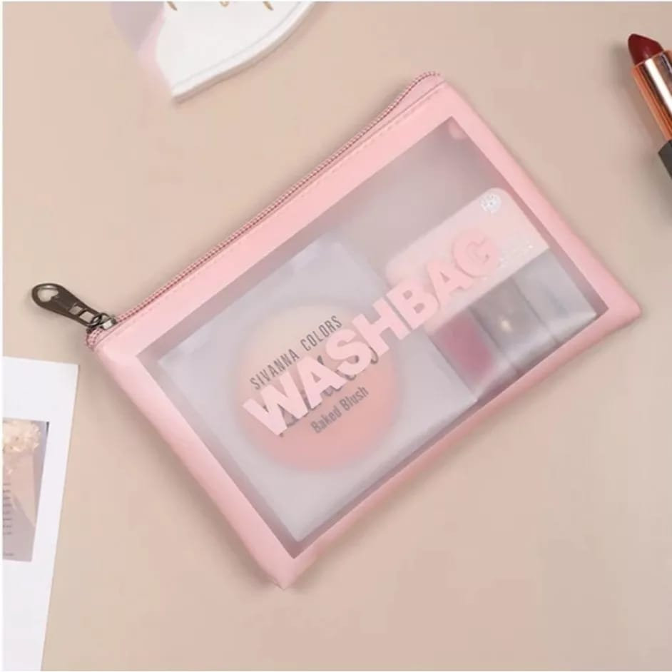 Tas Kosmetik Washbag Tempat Penyimpanan Alat Make Up Pouch Make Up Travelling Waterproof  Tas Kosmetik Transparant WASHBAG Pouch Travel Make Up Bag Organizer Dompet Kosmetik Toiletry Waterproof Pouch Kosmetik