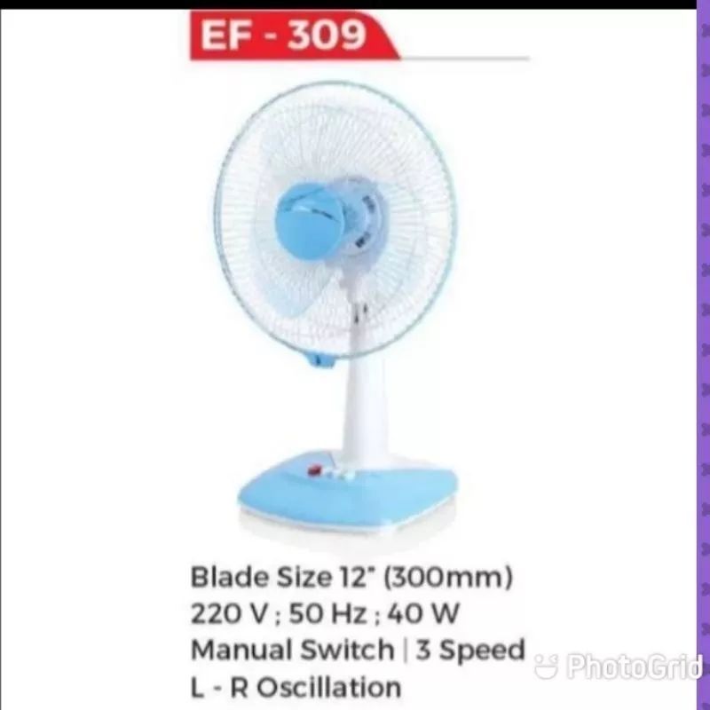 MASPION EF-309 KIPAS ANGIN / DESK FAN 12 INC / EF309