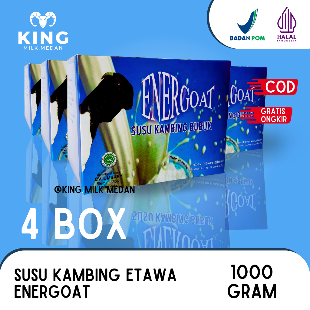 

4 box Energoat - Susu kambing Bubuk Etawa Original Atasi Sesak Nafas Sakit Lutut dan Nyeri Sendi seperti produk Super Goat Etawalin Etawaku Platinum Sr12 Gomars Provit Hni Herba Wight Supergoat Medan di