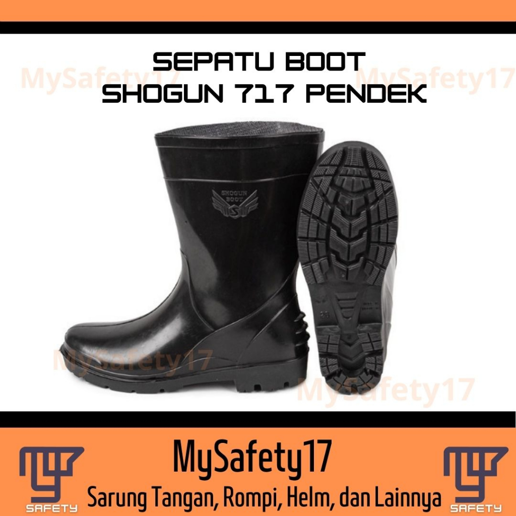 Sepatu Boot Pria Wanita / Karet Lentur Hitam Pendek Proyek Cor Banjir