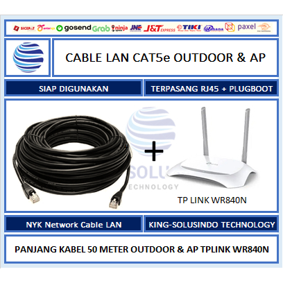 Paket Paralel Wifi Internet || Kabel LAN FTP 100 Meter dan Access Point TL-WR840N