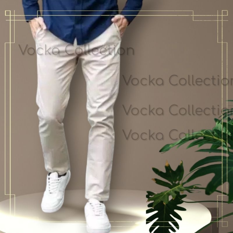 CELANA PRIA CHINO Slim fit Panjang Pria Kerja kantor Santai Liburan Cowok Original VOCKA Denim