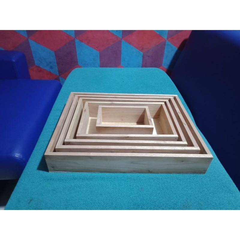 Kotak hantaran kayu polos/seserahan 1 set