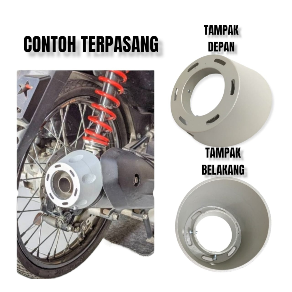 END MUFFLER CORONG KNALPOT SILVER MOTOR UNIVERSAL/ END CUP CORONG KNALPOT MOTOR VARIO 125 150 PCX AK