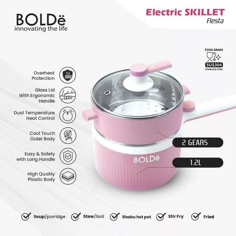 BOLDè Skillet FIESTA Kapasitas 1.2L Panci Elektrik