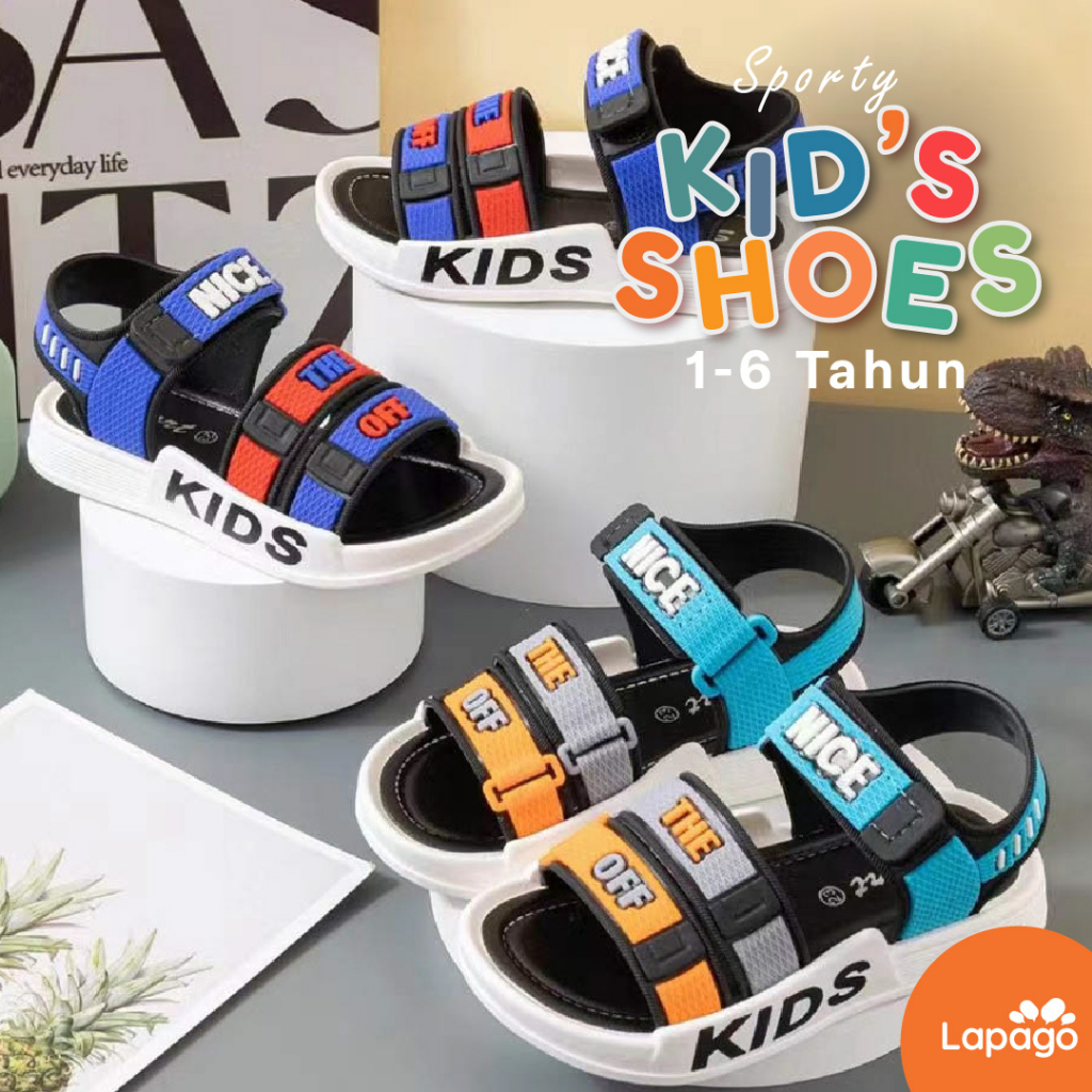 LAPAGO - Sandal Gunung Anak Laki laki Perempuan Casual Anti Licin Umur 1 - 6 Thn Type MFI