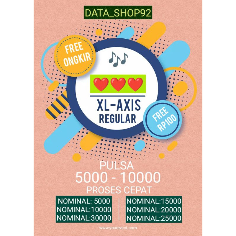 XL/AXIS PULSA REGULAR MURAH + TOKEN PLN NOMINAL 5000-10000-20000 DLL