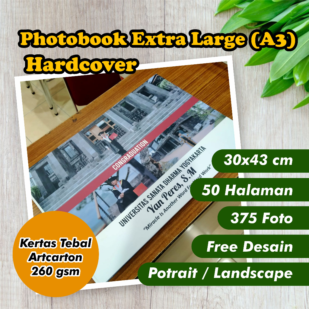 Photobook XL / A3 (50 hal) - 375 FOTO - 30 x 43 cm - Hardcover - Cetak Album Magazine Foto Book Kola
