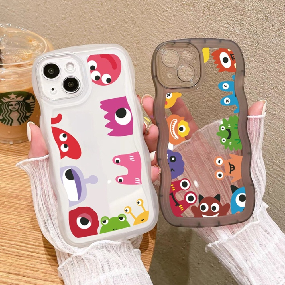 Case Vivo Y01 Y12S Y15S Y20 Y20S Y21 Y21A Y21E Y21S Y21T Y33S Y33T Casing Wave Cute Monster Estetic Silicon Transparant Premium CT1