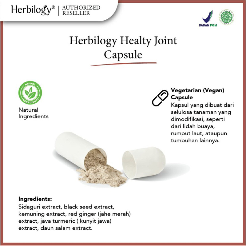 Herbilogy Healthy Joint 60kapsul / meredakan nyeri sendi / vitamin sendi