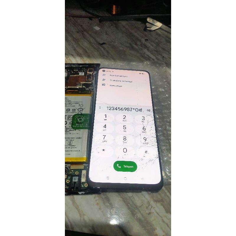 Lcd oppo a74 4g, a94, a95 4g, realme 8, pro original copotan glass retak