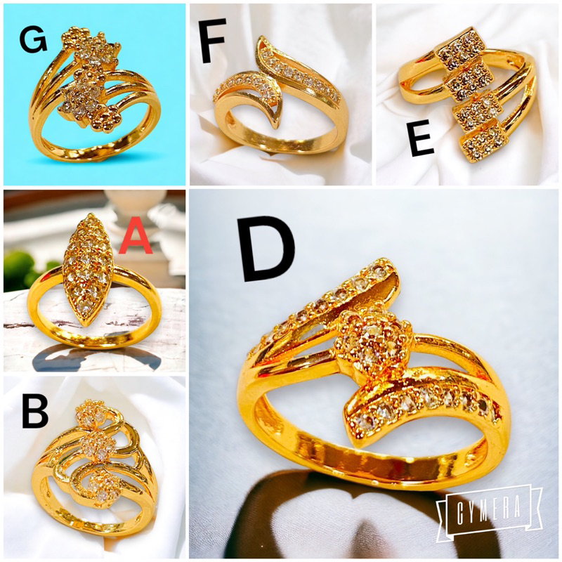 Cincin wanita lapis emas  cincin permata zircone xuping yaxiya replika emas