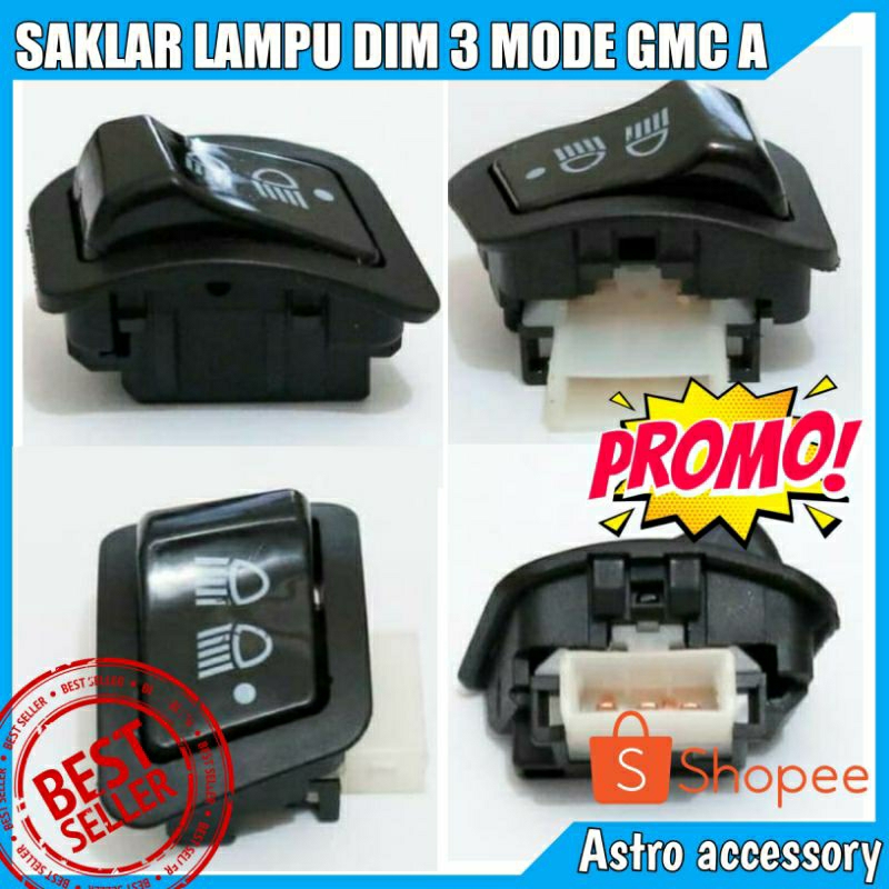 Saklar DIM GMC A/saklar lampu Scoopy fi new/Beat fi new/saklar lampu beat/saklar lampu beat 3 mode/s
