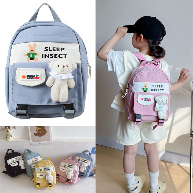 FT72 Tas Ransel sekolah anak lucu beruang bear teddy 24 x 10.5 x 31 cm