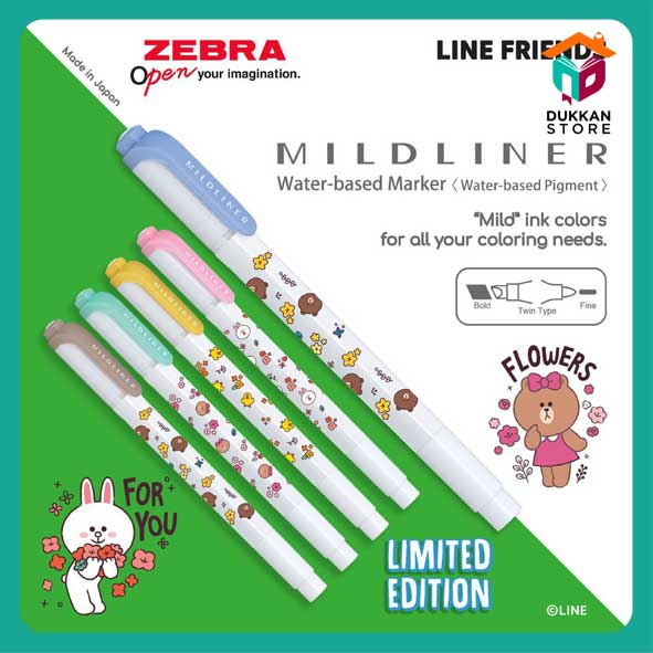 

Highlighter Limted Edition 2 Sisi - Mildliner Line Highlighter Double Sided #zebra