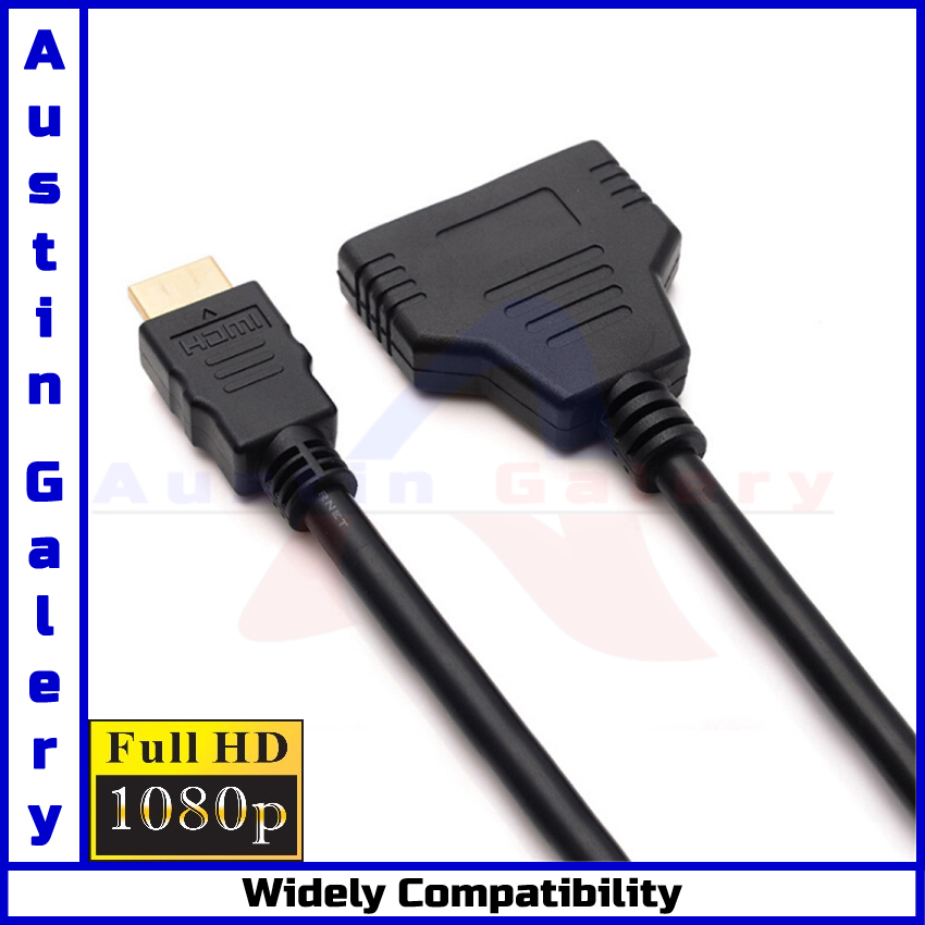 HDMI Splitter 2Port HD Male Input HD Female Output HD1080P For PC Laptop HDTV