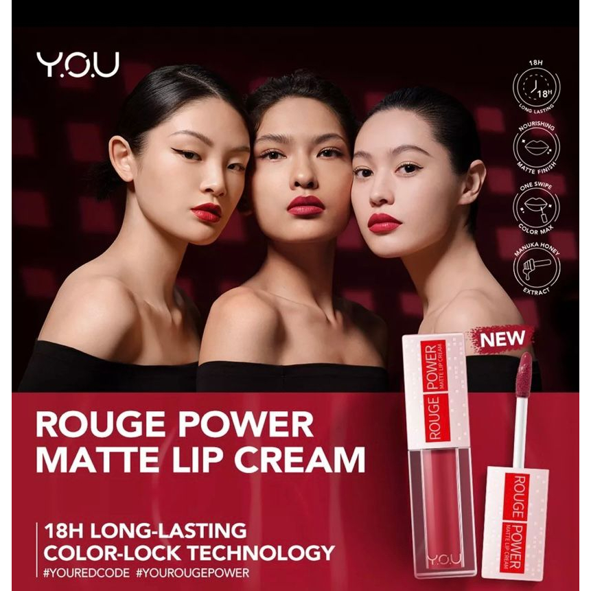 YOU Rouge Power Matte Lip Cream Lipstik