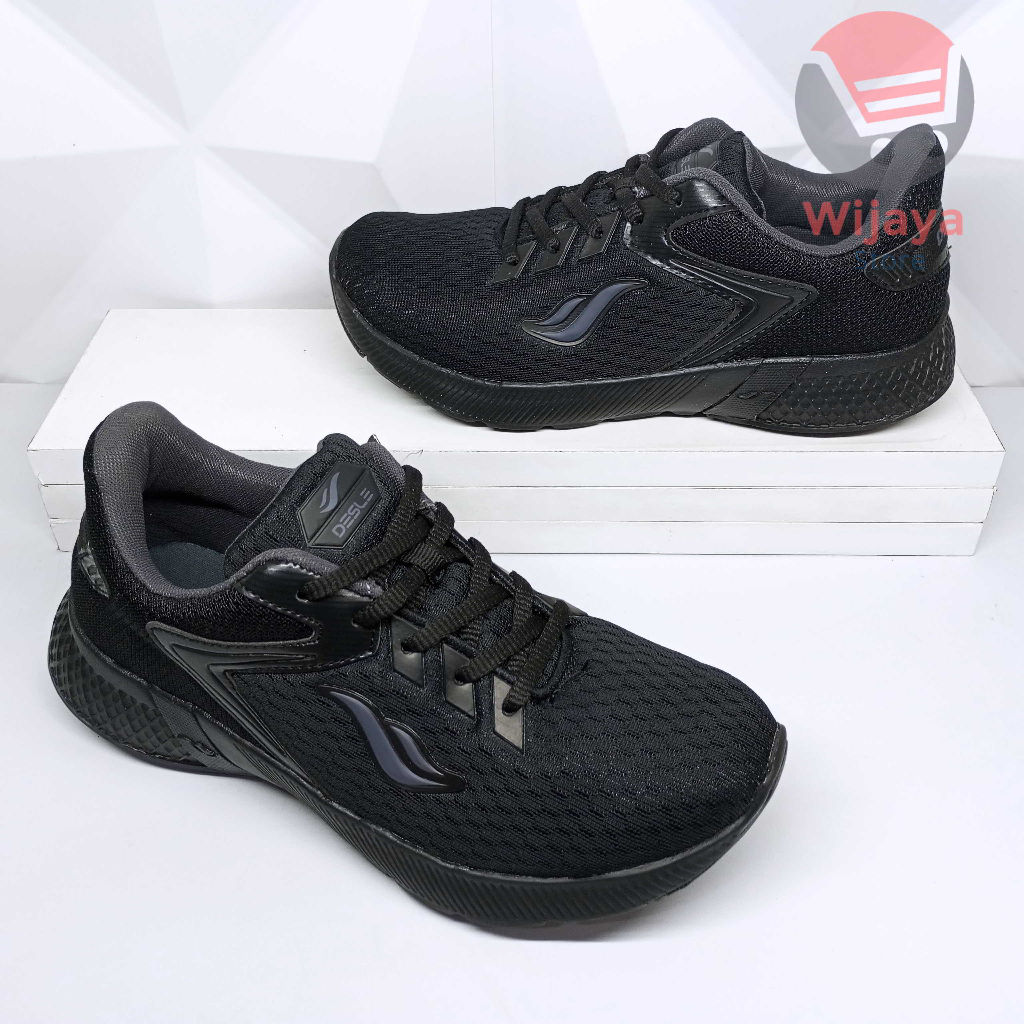 Sepatu Sekolah Desle 38-43 Sneaker Pria Hitam Polos Putih Material Berkualitas Tinggi Desain Mewah STANLEY WALKER