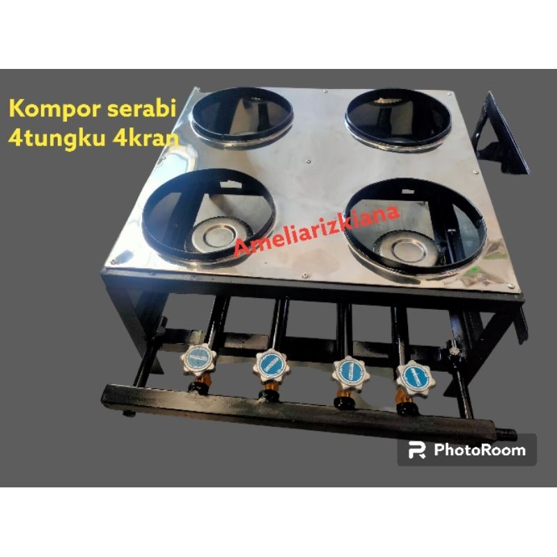 kompor martabak mini 4 tungku 4 kran kotak kompor serabi sambal gami