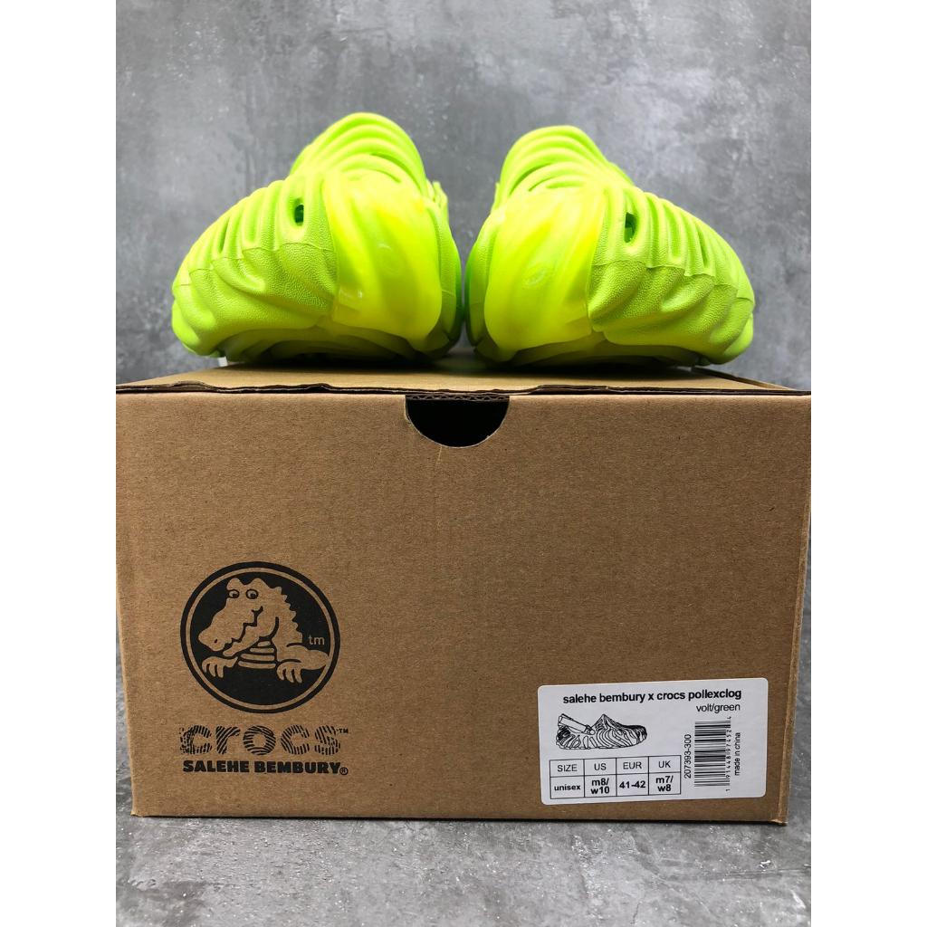 Crocs Pollex Clog x Salehe Bembury Volt/Green, 100% Real Pic.