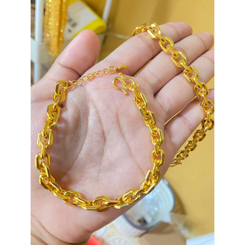 Gelang Rante Jumbo 3 suku / warna 24karat