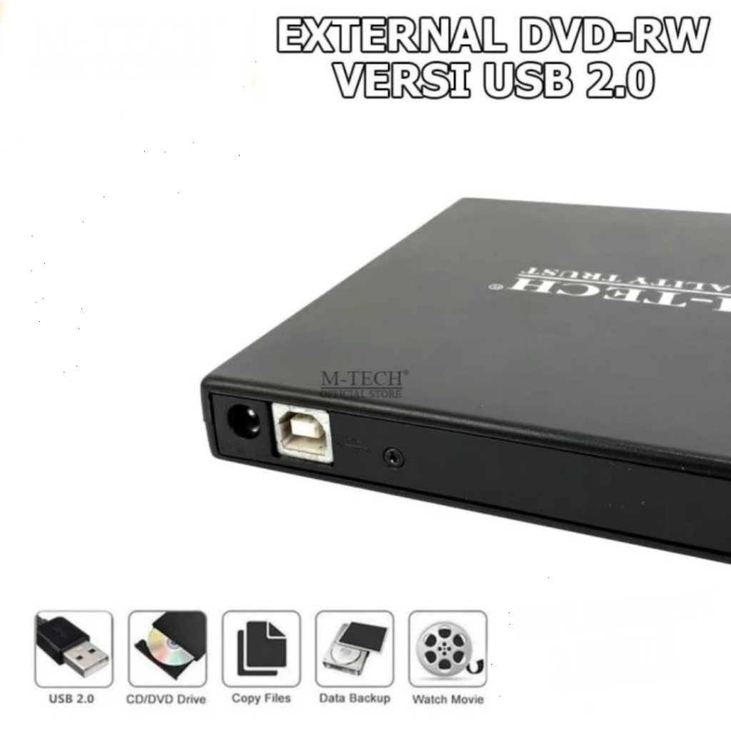 DVD RW Laptop PC DVD External Buat Burning, Instal Driver Play Movie &amp; Game USB 2.0