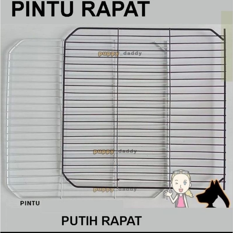 pintu rapat kandang kucing besi hitam putih