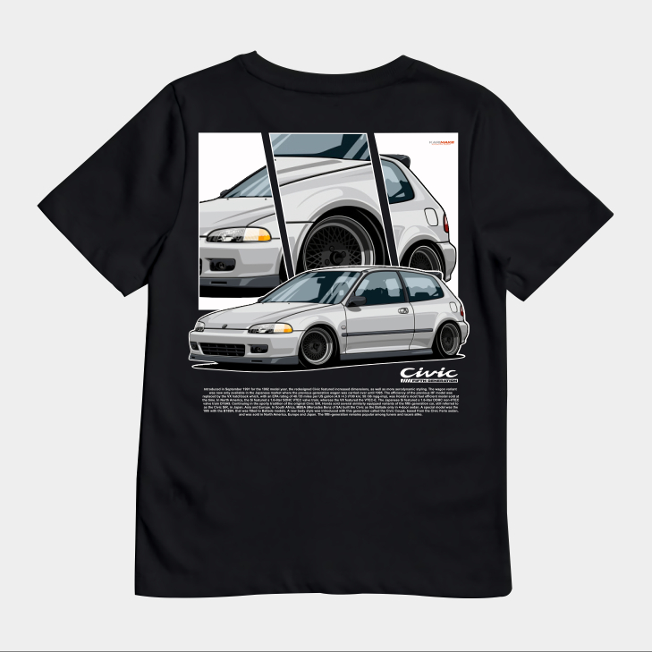 KARIMAKE Kaos Baju T Shirt Distro Anak Unisex Gambar Mobil HONDA CIVIC EG CIVIC ESTILO JDM V3