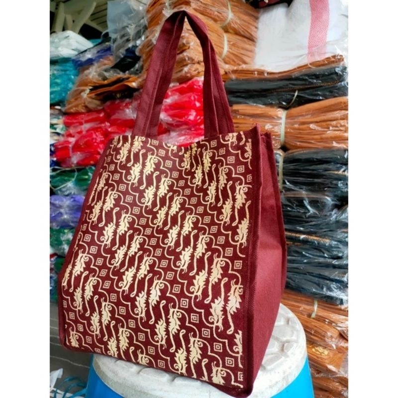 (ISI 12 PCS) TERLARIS TAS HAJATAN BATIK MEWAH TEBAL UKURAN 22x22 CM TEBAL 60 GSM/ TAS BERKAT TEBAL DAN BESAR TAS HAJATAN MEWAH