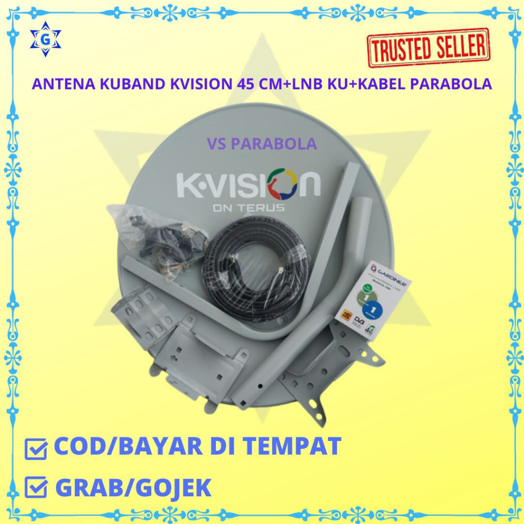 ANTENA PARABOLA KUBAND 45 CM TERMASUK LNB+KABEL PARABOLA