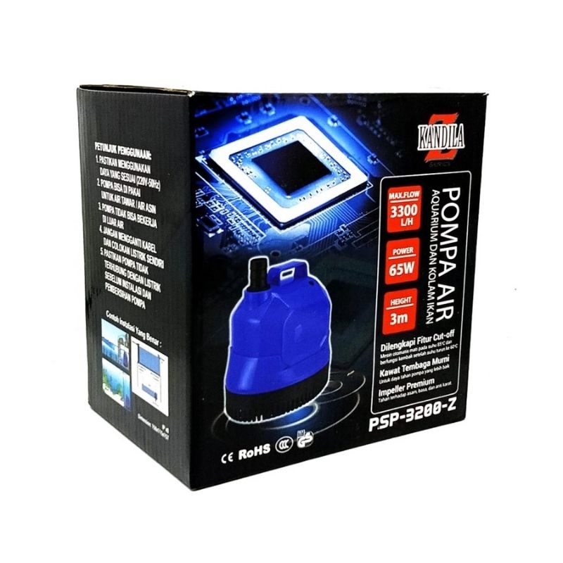 Pompa Air Celup Aquarium 65 Watt KANDILA PSP 3200 Z PSP-3200-Z Pompa Filter Kolam Hidroponik power head water Pump Submersible Pump