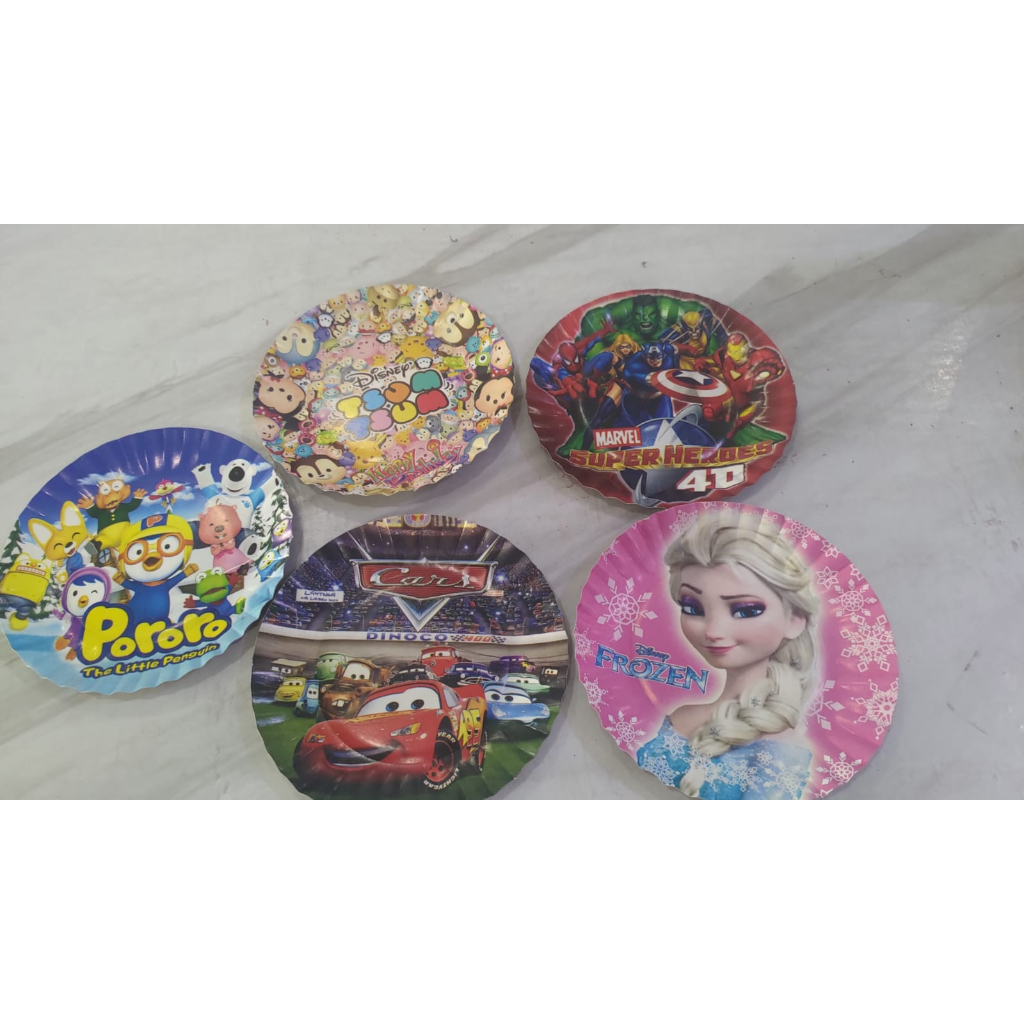 COD- IP99- PIRING KERTAS (isi 10) TART CAKE PIRING KUE ULANG TAHUN MAS KECIL PAPER PLATE BOLU ULTAH 