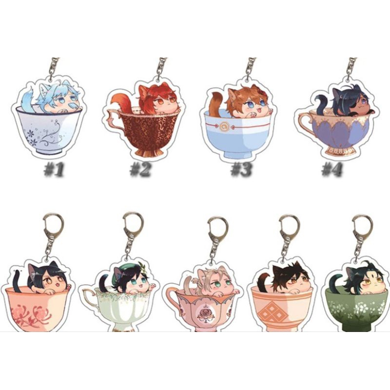 plushie bantal 30cm, keychain, standee Genshin Impact mini Zhongli Venti Diluc Hutao acrylic Dekoras