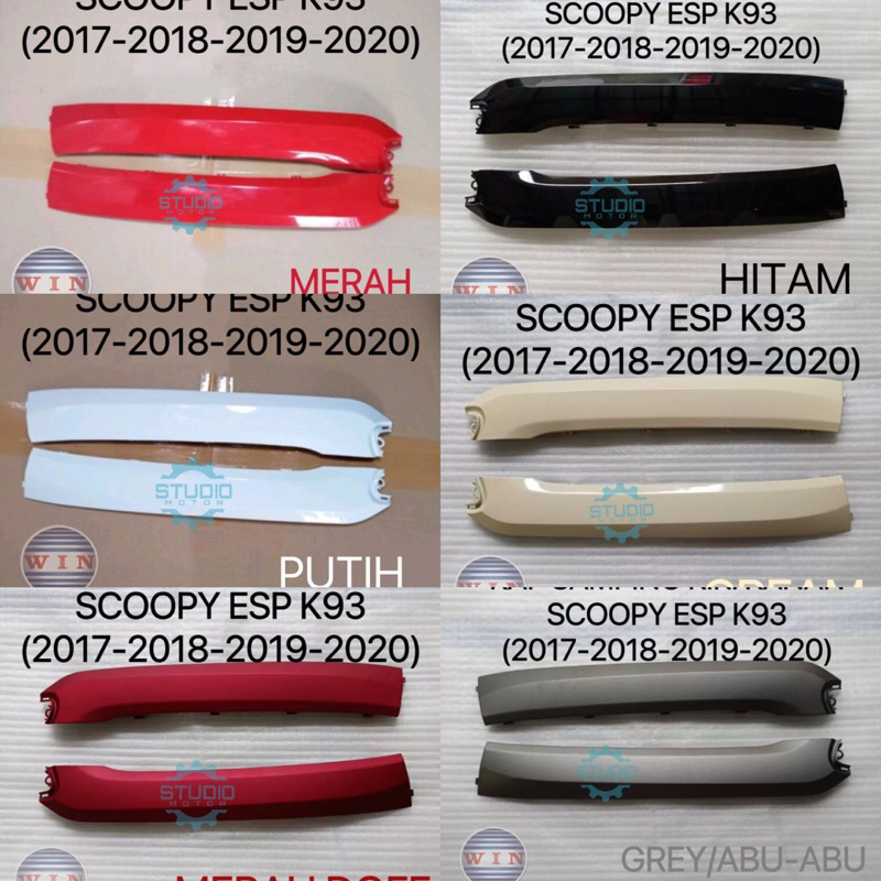 KAP / COVER DEK / LANTAI BAWAH SAMPING KIRI KANAN SCOOPY FI ESP K93 HITAM MERAH / DOFF CREAM GREY ABU-ABU PUTIH 2017-2018-2019 2020 MEREK WIN