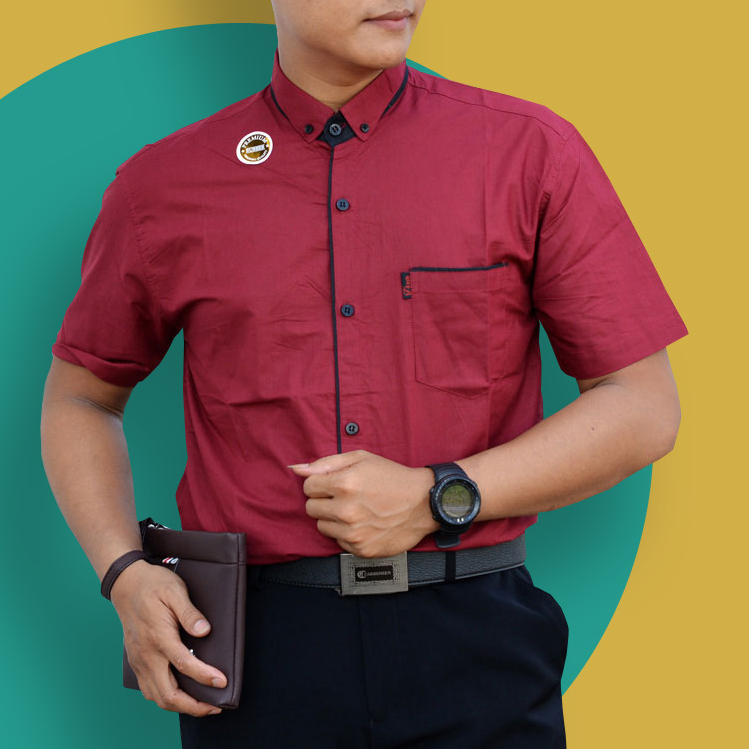 GROSIR TROLIS GRUP2PLS PTXU LENGAN PENDEK M L XL 30S original iTFASH kemeja hem polos pria poltex um