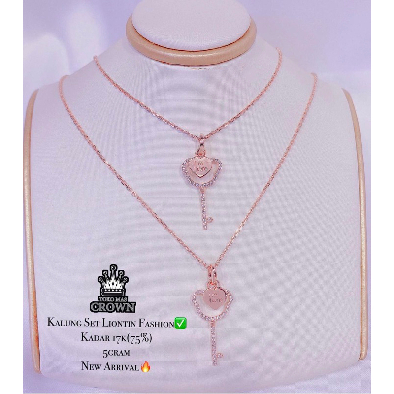 KALUNG ONE SET LIONTIN KUNCI 4.9gram  ARRIVAL ROSE GOLD