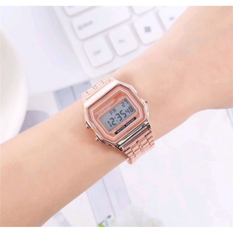 Jam Tangan Model Casio Digital Rantai Fashion Wanita Dan Pria / Jam Tangan Wanita