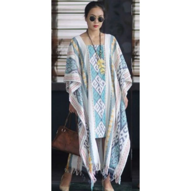 Dress tenun etnik jumbo-Dress tenun jumbo terbaru-Dresss tenun remaja kekinian-Fashion tenun wanita-