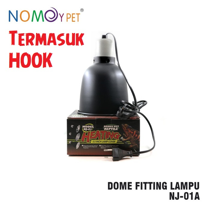 Aluminium Light Dome 14x19.5cm Fitting Lampu Dome Reptil Sulcata Aldabra Gecko BD Nomoy NJ-01 AA