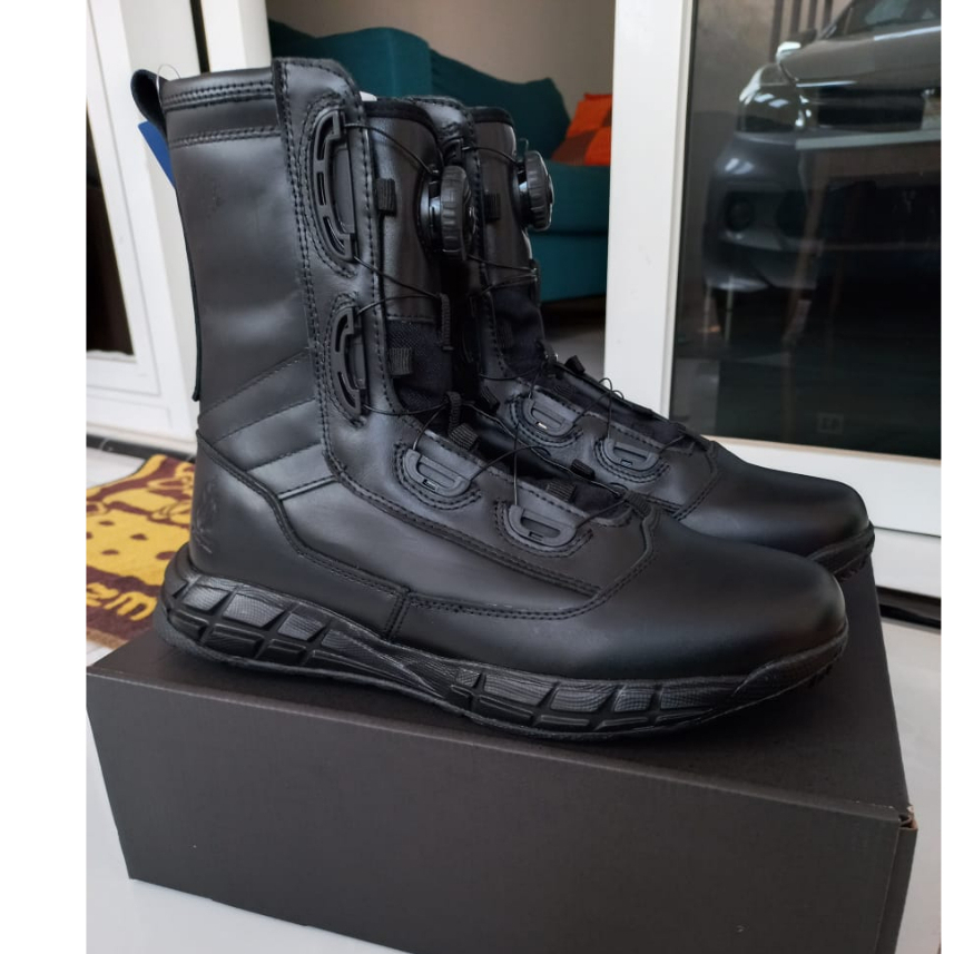 Sepatu pdl tactical full kulit tali putar