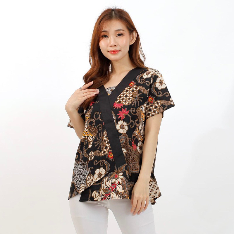 Batik merah cewek / atasan batik murah / blouse batik / baju batik wanita / batik wanita murah 3324