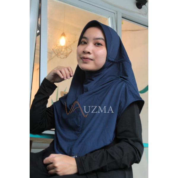 𝐔𝐙𝐌𝐀 - HIjab Instan Kerudung Bergo Habl Sabil Premium -Navy