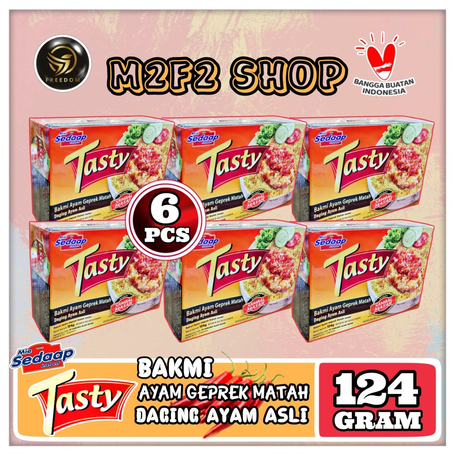 

Mie Ayam Sedaap Tasty Bakmi Daging Ayam Geprek Matah - 124 gr (Kemasan 6 Pcs)
